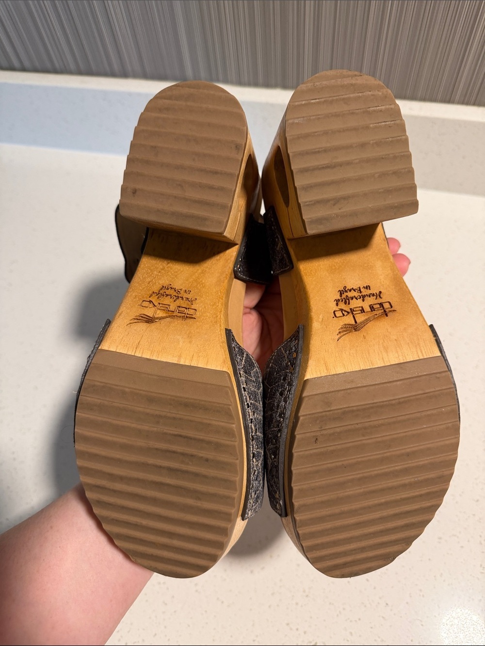 Dansko Metallic Bronze Wedge Sandals - Picture 4 of 6